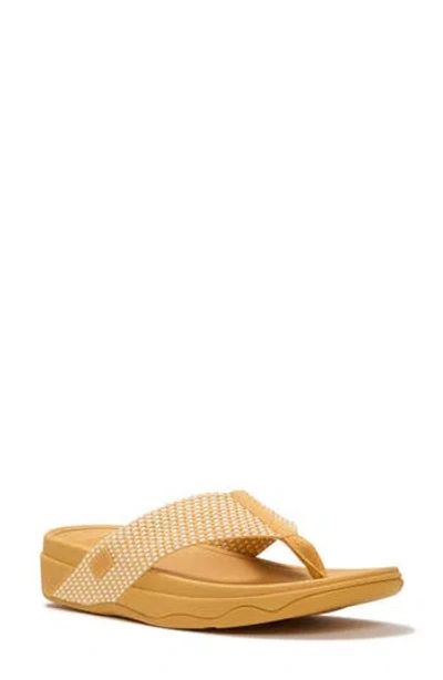 Fitflop Flowmotion Wedge Flip Flop In Yellow