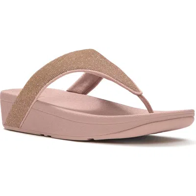 Fitflop Flowrise Glitz Wedge Flip Flop In Brown