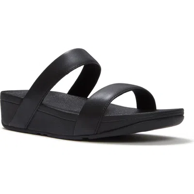 Fitflop Flowrise Glitz Wedge Slide Sandal In Black
