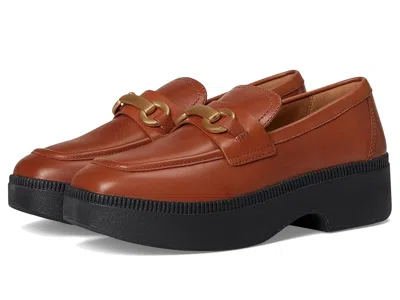 Fitflop F-luma Chunky-snaffle Leather Demi-wedge Loafers In Brown