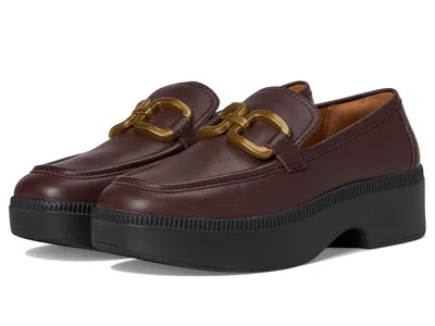 Fitflop F-luma Square-chain Leather Loafers In Brown