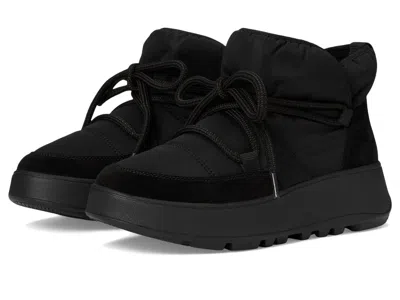 Fitflop F-mode Boots Women's Black Fleece Round Toe Ankle Bootie Zogg2816