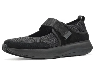 Fitflop F-mode Flow Knit/suede Mary Janes In Black