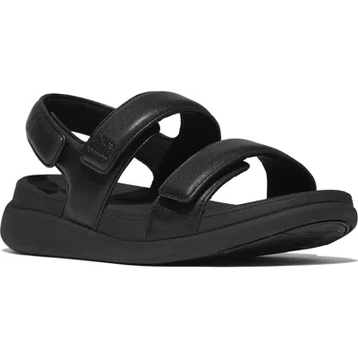 Fitflop F-mode Go Adj Flatform Sandal In Black