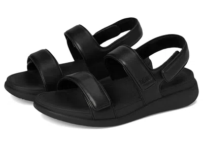 Fitflop F-mode Go Adjustable Flatform Back-strap Sandals In Black