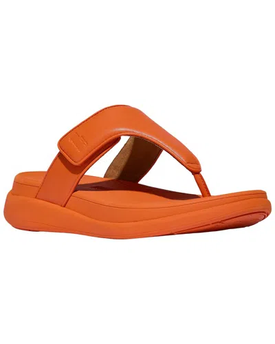 Fitflop F-mode Go Adjustable Flatform Toe Post Sandal In Orange