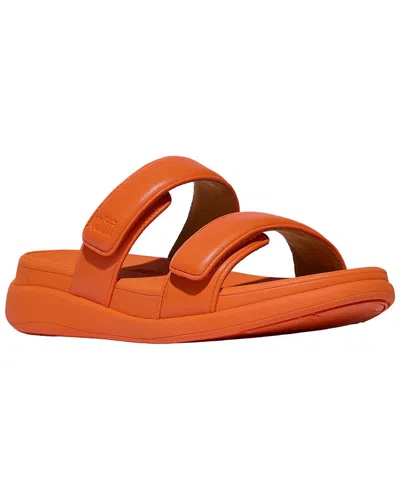 Fitflop F-mode Go Adjustable Flatform Two Bar Slide In Orange