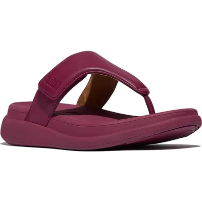Fitflop F-mode Go Adjustable Platform Flip Flop In Burgundy