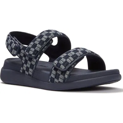 Fitflop F-mode Go Checkerboard Sandal In Blue