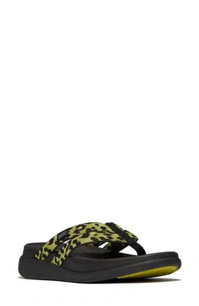 Fitflop F-mode Go Leopard Web Strap Flip Flop In Multi