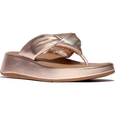 Fitflop F-mode Knot Platform Wedge Flip Flop In Neutral