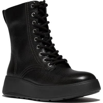 Fitflop F-mode Stitch Leather Boot In Black