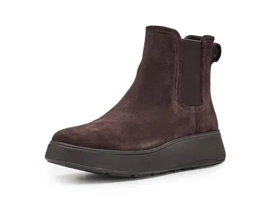 Fitflop F-mode Stitch Warm Suede Chelsea Boots In Brown