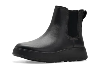 Fitflop F-mode Stitch Warm Tumbled-leather Chelsea Boots In Black