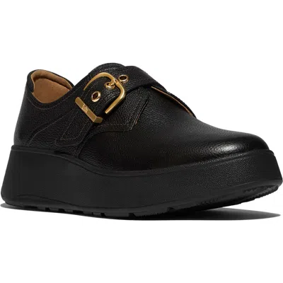 Fitflop F-mode Tumbled Leather Loafer In Black