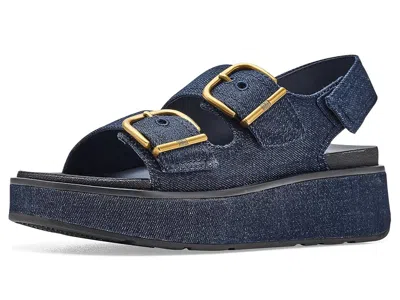 Fitflop Gen Ff Max Buckle Denim Back Strap Sandals In Blue