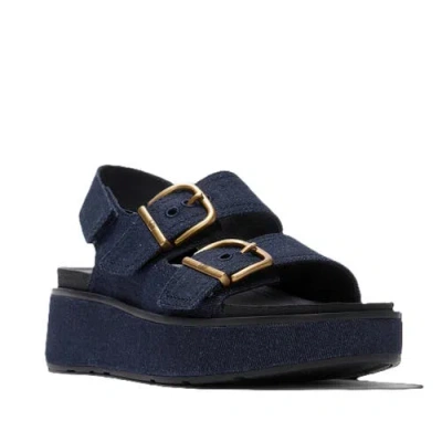 Fitflop Gen Ff Max Buckle Denim Back Strap Sandals In Blue