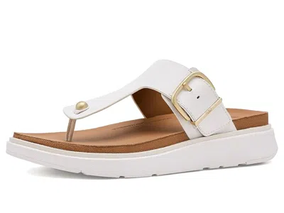 Fitflop Gen-ff Buckle Leather Toe-post Sandals In White