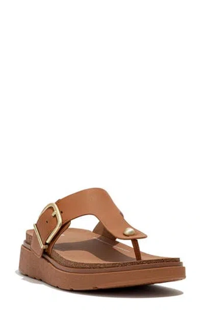 Fitflop Gen-ff Buckle Platform Flip Flop In Brown