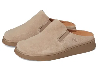 Fitflop Gen-ff Elasticated Suede Mules In Neutral