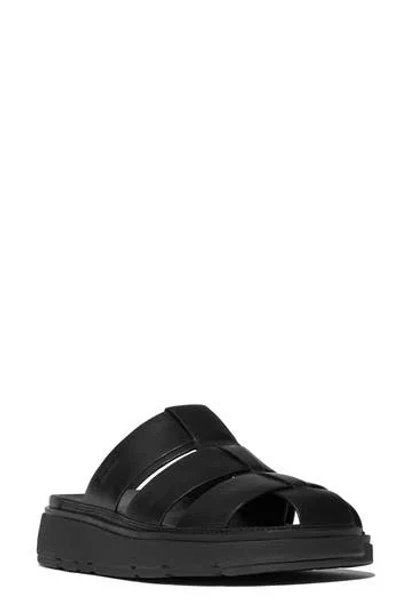 Fitflop Gen-ff Leather Fisherman Slide Sandal In Black