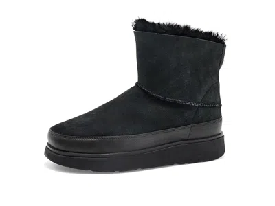 Fitflop Gen-ff Mini Double-faced Shearling Boots Women's Boots All Black: 6 M (b), Suede In Blue