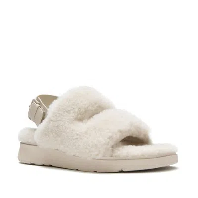 Fitflop Gen-ff Shearling Two-bar Sandals In White