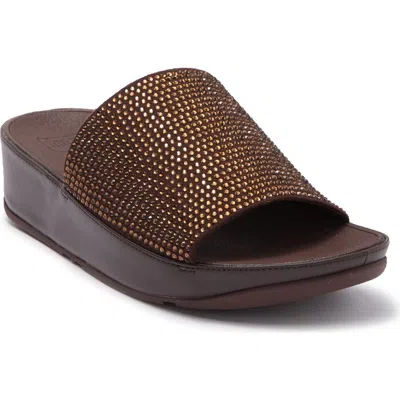 Fitflop Ginny Glitz Pool Slide Sandal In Bronze