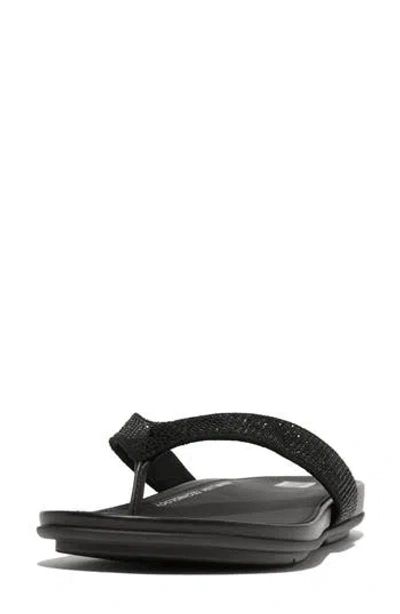 Fitflop Gracie Crystal Flip Flop Sandal In Black