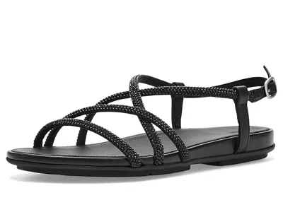 Fitflop Gracie Crystal Strappy Back-strap Sandals In Black