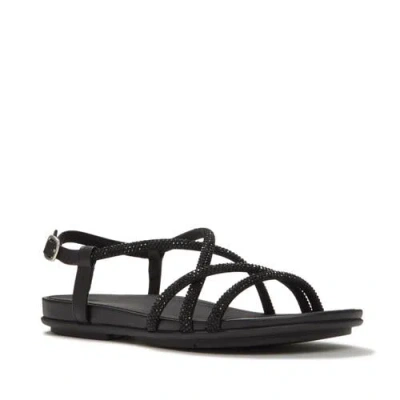 Fitflop Gracie Crystal Strappy Sandal In Black