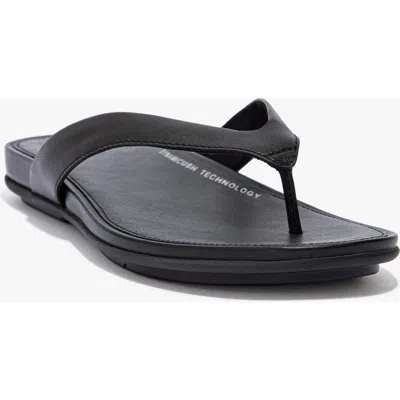 Fitflop Gracie Leather Flip-flops In Black