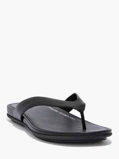 Fitflop Gracie Leather Flip-flops In Black