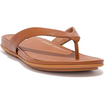 Fitflop Gracie Leather Flip-flops In Brown