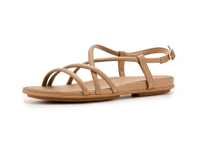 Fitflop Gracie Leather Strappy Back-strap Sandals Women's Wedge Shoes Classic Tan: 8 M (b) In Brown