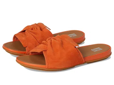 Fitflop Gracie Soft-twist Suede Slides In Orange