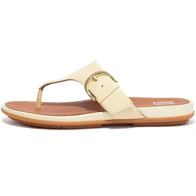 Fitflop Gracie Toe-post Sandal In Pale Yellow In Brown