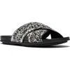 Fitflop Gracie Woven Slide Sandal In Black,ivory Mix