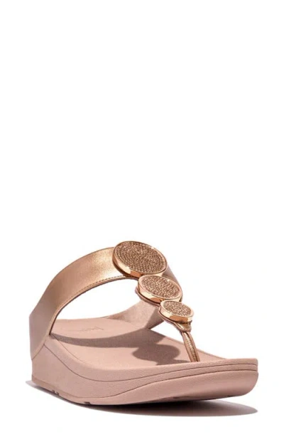 Fitflop Halo Platform Wedge Flip Flop In Rose Gold