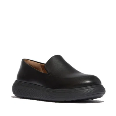 Fitflop Iq Comff Leather Loafers In Black