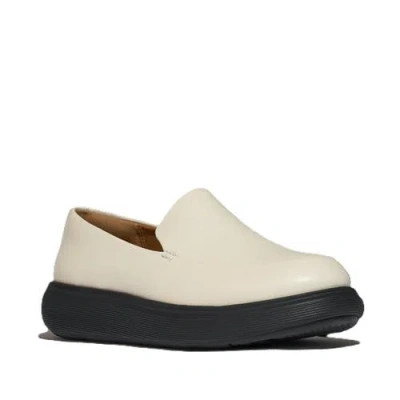 Fitflop Iq Comff Leather Loafers In White