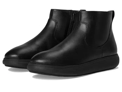 Fitflop Iq-comff Leather Zip Ankle Boots In Black