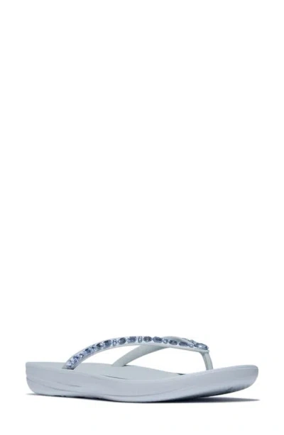 Fitflop Iqushion™ Crystal Strap Flip Flop In Quiet Blue