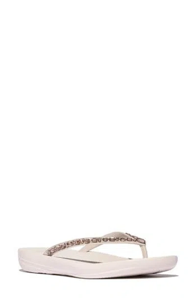Fitflop Iqushion™ Crystal Strap Flip Flop In Neutral
