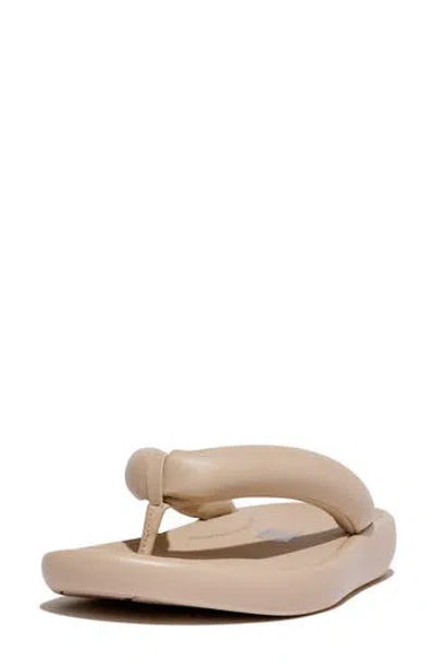 Fitflop Iqushion D-luxe Flip Flop In Stone Beige