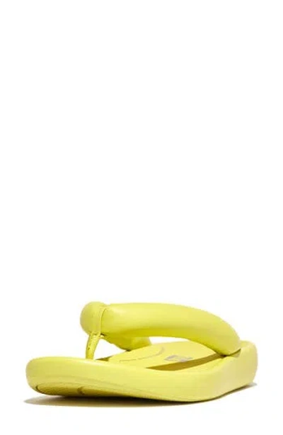 Fitflop Iqushion D-luxe Flip Flop In Sunny Lime