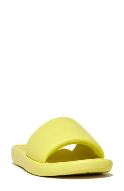 Fitflop Iqushion D-luxe Slide Sandal In Sunny Lime