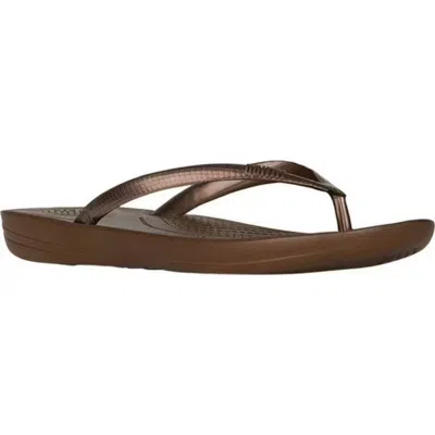 Fitflop Iqushion Ergonomic Sandals Womens Brown Open Toe Flip Flop Htat1379
