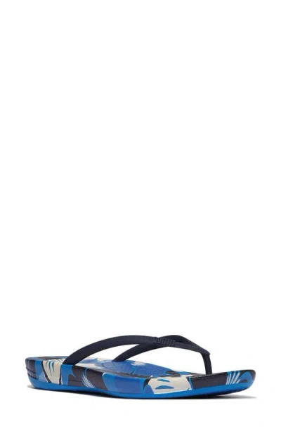 Fitflop Iqushion™ Flowerz Flip Flop In Bondi Blue Mix