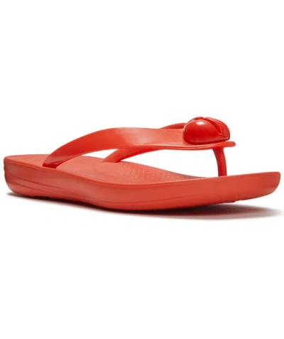 Fitflop Iqushion Glossy Flip-flops In Red
